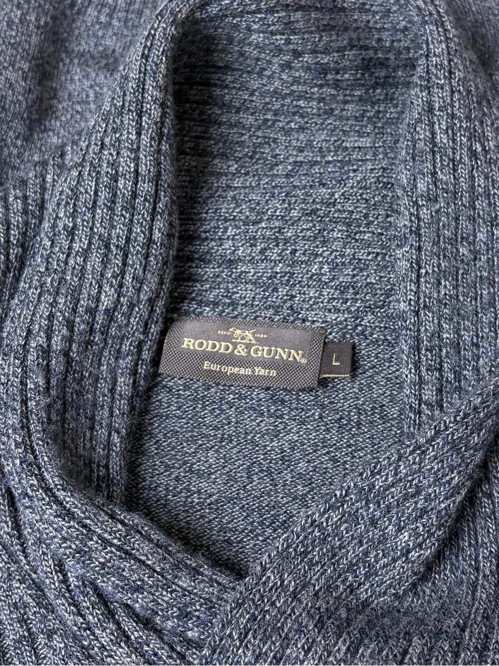 Rodd & Gunn Men's Shawl Collar Turtleneck Sweater - Heather Navy